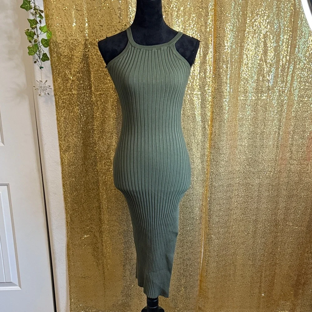 Hera Collection Asymmetrical Olive Dress